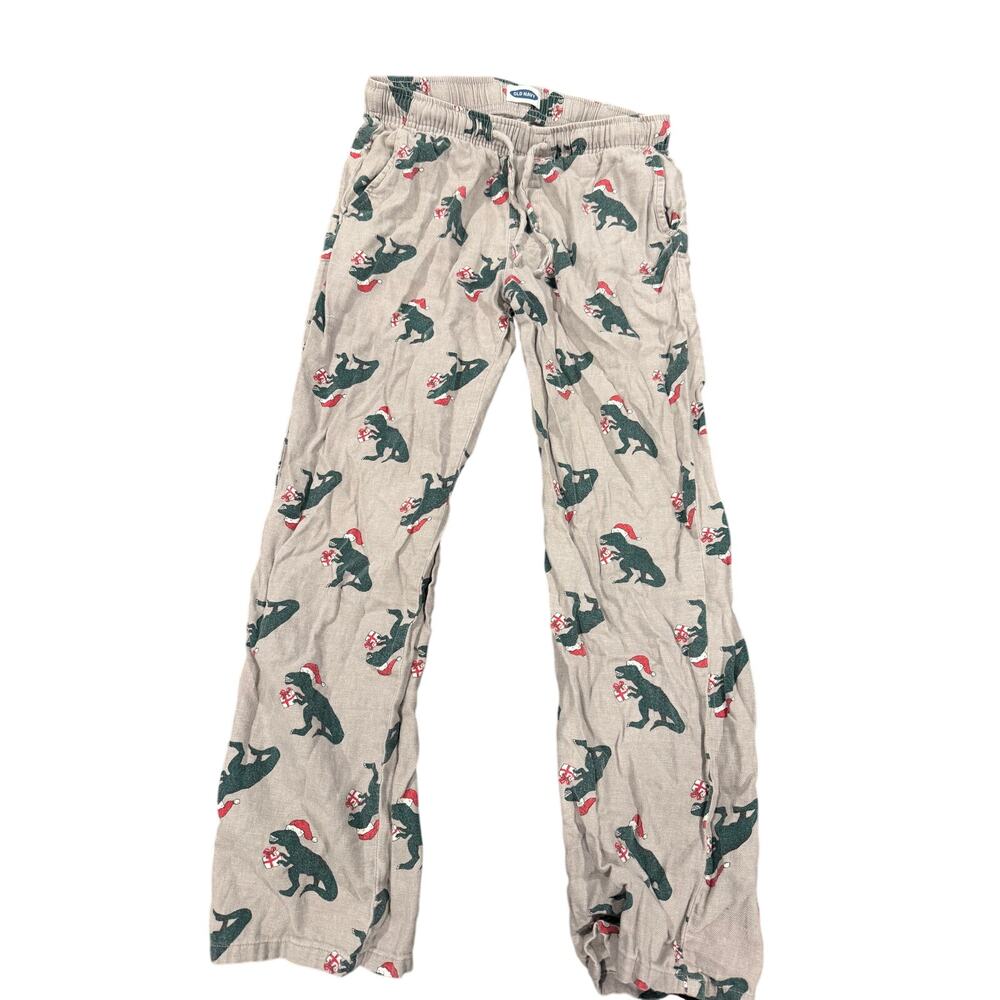 Old Navy Mens Small Flannel Santa Dinosaur Pajama Pants